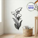 Ver imagem 1 de Adesivo Floral Boho Cinza Estilo Nórdico 45x90 Minimalista Mod.04