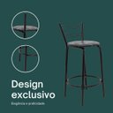 Ver imagem 4 de Kit 3 Banquetas para Bancada Flórida Preta 60cm Cozinha Gourmet Balcão Ilha Piscina Área de Lazer