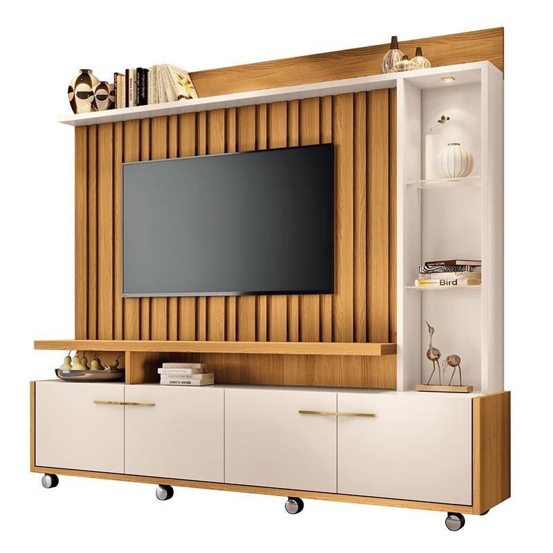 Estante Home Theater Titan Cinamomo Off White - HB Móveis - 1