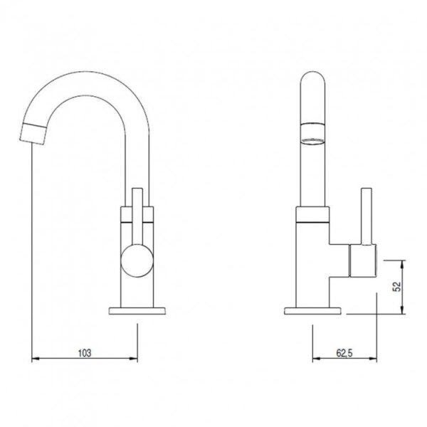 Conjunto para Banheiro Cuba Suspensa ou de Apoio 11,5cmx33cmx29cm e 1 Torneira Bica Móvel Japi - 6