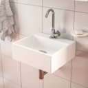 Ver imagem 2 de Conjunto para Banheiro Cuba Suspensa ou de Apoio 11,5cmx33cmx29cm e 1 Torneira Bica Móvel Japi