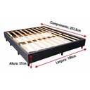 Ver imagem 5 de Base Cama Box King Size 190x202 Desmontável Tecido Premium 100% Madeira - Cinza Escuro - Nova Cama