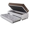 Bicama Box Baú com Courino Linho Branco 120x203 com Colchão Relax Adorabile Molas Ensacadas - 4