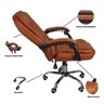Cadeira de Escritório Presidente Reclinável Ergonômica Marrom Claro - 7
