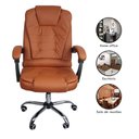 Ver mais imagens de Cadeira de Escritório Presidente Reclinável Ergonômica Marrom Claro