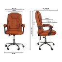 Ver imagem 5 de Cadeira de Escritório Presidente Reclinável Ergonômica Marrom Claro