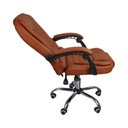 Ver imagem 3 de Cadeira de Escritório Presidente Reclinável Ergonômica Marrom Claro