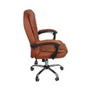 Ver imagem 4 de Cadeira de Escritório Presidente Reclinável Ergonômica Marrom Claro