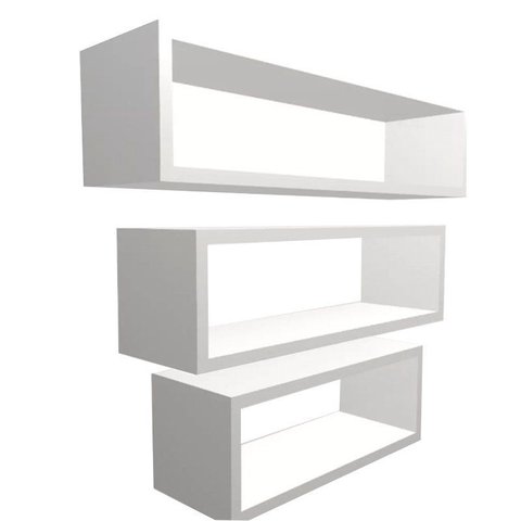 Kit 3 Nicho Retangular Branco 20/30/40 Mdf Decorativo
