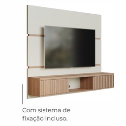 Painel de Tv até 65 Pol. Luna Babus - Off White / Cinamomo Ripado - 7