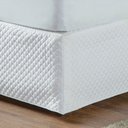 Ver imagem 1 de Saia Cama Box Solteiro 150 Fios Matelada Quadriculada Branco