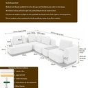 Ver imagem 4 de Sofá Espanhol 5 Lugares Modulado de Canto 225cm x 342cm Courino Caramelo | Bouclé Off White - Sallar