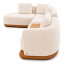 Ver imagem 3 de Sofá Espanhol 5 Lugares Modulado de Canto 225cm x 342cm Courino Caramelo | Bouclé Off White - Sallar