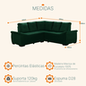 Sofá de Canto 5 Lugares Suede Japão Sofá Casa - 3