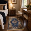 Ver imagem 2 de Tapete Persa Royal Azul 100x150cm Fio Acetinado - Decoração para Quarto e Sala