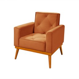 Kit Sofá Retratil Reclinável Bari 1,90 Pillow Mais Poltrona Florença em Veludo Terracota - 3