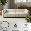 Ver imagem 7 de Sofá Orgânico Oslo 252cm Linho Premium Design Curvo Minimalista Escandinavo para Sala de Estar Luxo: