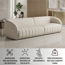 Ver imagem 4 de Sofá Orgânico Oslo 252cm Linho Premium Design Curvo Minimalista Escandinavo para Sala de Estar Luxo: