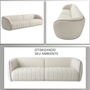 Ver imagem 6 de Sofá Orgânico Oslo 252cm Linho Premium Design Curvo Minimalista Escandinavo para Sala de Estar Luxo: