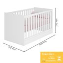 Ver imagem 4 de Jogo de Quarto Infantil Doce Sonho Cômoda 4 Gavetas e Berço Mini Cama Branco - Qmovi