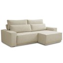 Ver imagem 1 de Sofá 4 Lugares Retrátil Reclinável para Sala de Estar 280cm Nicastro F04 Linho Creme - Lyam Decor