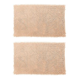 2 Tapete De Banheiro Bolinha 38x48 Antiderrapante Rozac Bege