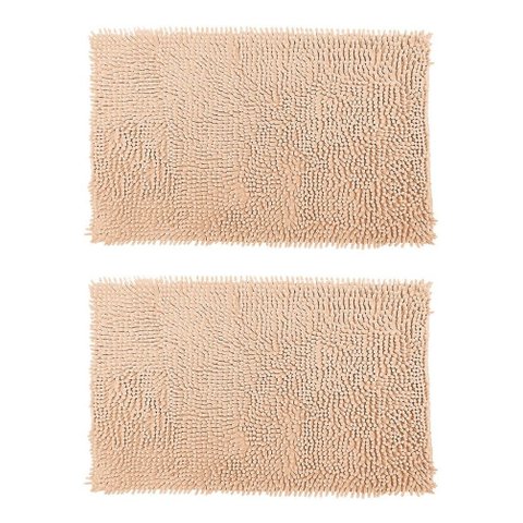 2 Tapete De Banheiro Bolinha 38x48 Antiderrapante Rozac Bege