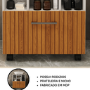 Ver imagem 3 de Gabinete para Banheiro Pequeno com Porta Basculante Jasper - Branco/Ripado