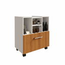Ver imagem 5 de Gabinete para Banheiro Pequeno com Porta Basculante Jasper - Branco/Ripado