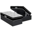 Ver imagem 1 de Cama Box Baú Solteiro: Colchão Molas Ortobom Nanolastic Physical + Base CRC Suede Gray(88x188)