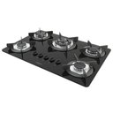 Ver imagem 1 de Cooktop 5 Bocas Safe Tripla Chama Vidro Preto 27001601 - Fogatti