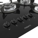 Ver imagem 3 de Cooktop 5 Bocas Safe Tripla Chama Vidro Preto 27001601 - Fogatti