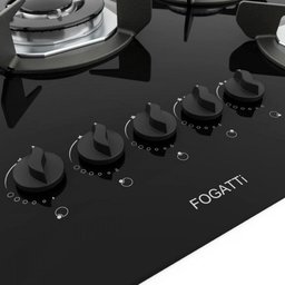 Cooktop 5 Bocas Safe Tripla Chama Vidro Preto 27001601 - Fogatti - 3