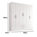 Ver imagem 4 de Guarda-Roupa Casal 6 Portas 2 Gavetas Kioto