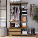Ver imagem 1 de Guarda Roupa Closet Industrial 100cm 2 Gavetas Seven Mel Z54 - Mpozenato