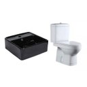 Ver imagem 1 de Conjunto para Banheiro Vaso Sanitário com Caixa Acoplada Monobloco e Cuba de Apoio Quadrada Adamas