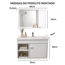 Ver imagem 4 de Kit de Banheiro Gabinete com Cuba + Espelheira Suspensa com Espelho Cannes