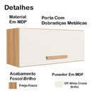 Ver imagem 7 de Kit Armario Aereo e Balcao 80cm 16978x16986 Freijo Off White Cristal Nicioli