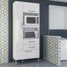 Armario Multiuso Seul Torre Cozinha com 3 Portas e 2 Gavetas Branco Branco - 4