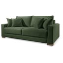 Ver imagem 1 de Sofá Helô 2 Lugares Fixo 180cm Verde Veludo Almofada Solta Estrutura Madeira Helô