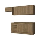 Ver imagem 2 de Armário de Cozinha Completa Garrafeiro 100% Mdf 280cm Nogueira Celeste Kappesberg