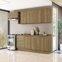 Ver imagem 5 de Armário de Cozinha Completa Garrafeiro 100% Mdf 280cm Nogueira Celeste Kappesberg