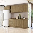 Ver imagem 1 de Armário de Cozinha Completa Garrafeiro 100% Mdf 280cm Nogueira Celeste Kappesberg