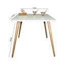 Ver imagem 2 de Mesa Jantar Pés Palitos Tampo Quadrado Vidro Laqueado 110cm Branco