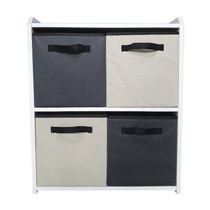 Estante Nicho Com Caixas Organizadoras Coloridas