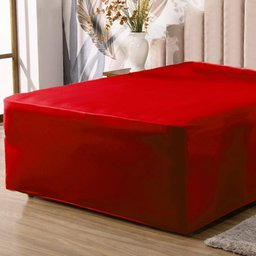 Lençol Luva Casal Cama Conjugada Veste Colchão e Box Malha 1 Peça:vermelho - 2