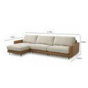 Ver imagem 5 de Sofá 5 Lugares Tributo Horse Collection Chaise Esquerda em Linho Bege e Corino 3,16m
