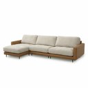 Ver imagem 1 de Sofá 5 Lugares Tributo Horse Collection Chaise Esquerda em Linho Bege e Corino 3,16m