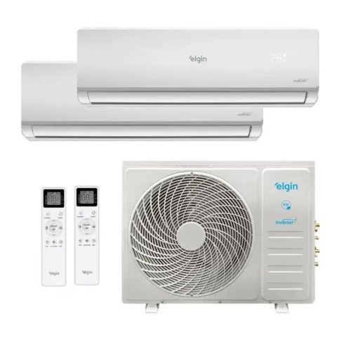 Ar Condicionado Bi-split Inverter Elgin 18.000 Btus Quente e Frio 220v (2x Evap Hw 12.000) Plus R-32