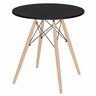 Mesa de Jantar Redonda Eames Eiffel Wood 80cm Preta – Tampo Mdf Base em Madeira e Metal - 2